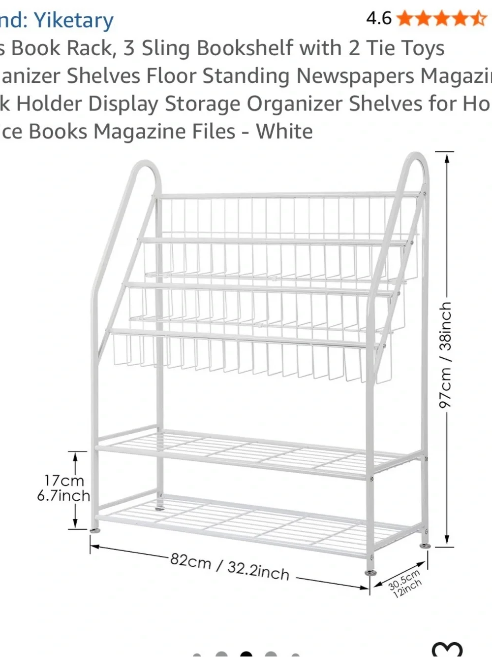 New In Box White Bookshelf Storage Organizer Alloy Steel